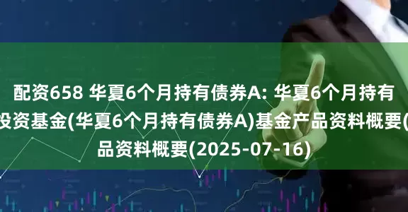 配资658 华夏6个月持有债券A: 华夏6个月持有期债券型证券投资基金(华夏6个月持有债券A)基金产品资料概要(2025-07-16)